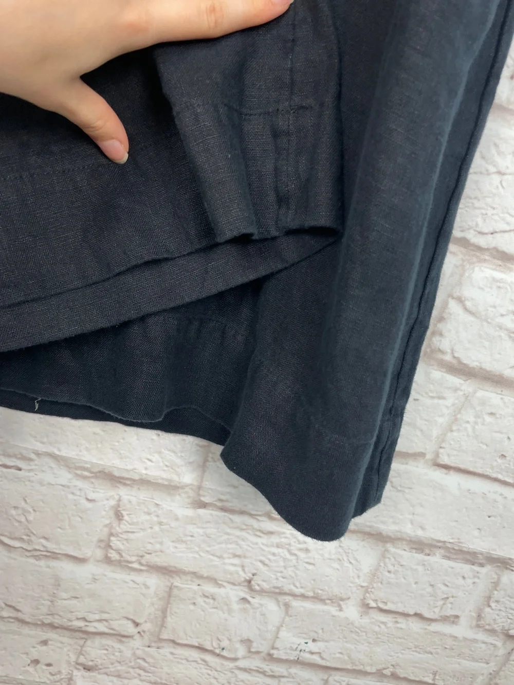 COS Black 100% Linen Wide Leg Pants Size XS